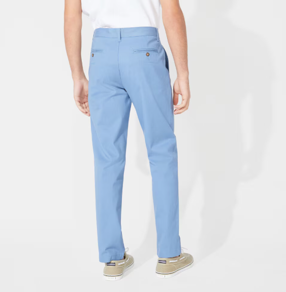 Nautica Mens Classic fit Chinos Pants 30 / 32 Light Blue Solid Stretch
