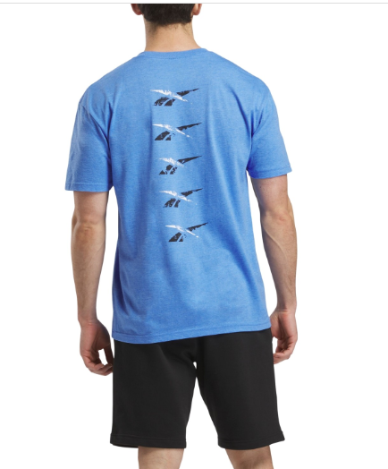 Reebok Men Regular fit Short Sleeve T-Shirt Shirt Large Blue Solid