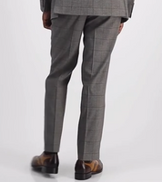 TAYION Mens Classic fit Dress Pants 34 / 32 Mid Grey Plaid