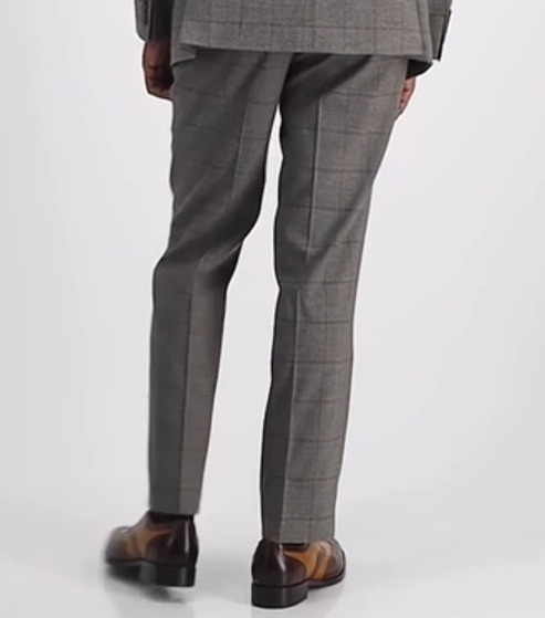 TAYION Mens Classic fit Dress Pants 34 / 32 Mid Grey Plaid
