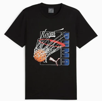 Puma Mens Regular fit Short Sleeve Graphic T-Shirt Shirt Large Black Solid
