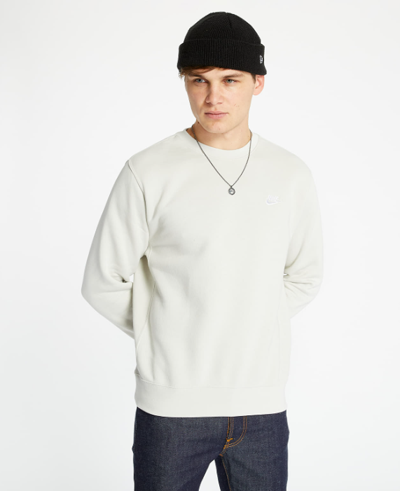 Nike Mens Regular fit Long Sleeve Crewneck Sweatshirt XXL Beige Solid