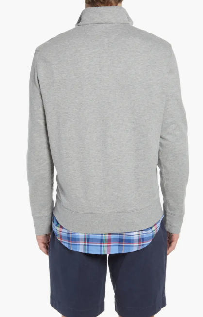 Polo Ralph Lauren Mens Regular fit Quarter zip Sweatshirt Medium Grey Solid
