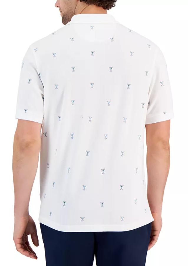 Club Room Mens Regular fit Short Sleeve Polo Shirt XL White