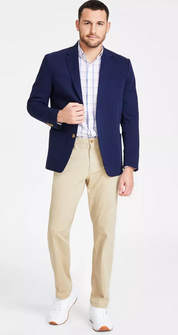Club Room Mens Regular fit Sport Coat Blazer XXL Navy Blue Solid