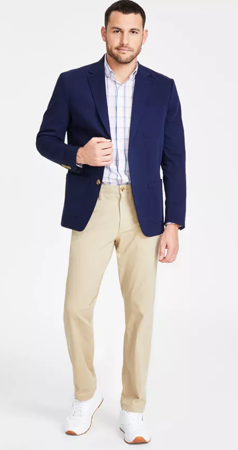Club Room Mens Regular fit Sport Coat Blazer XXL Navy Blue Solid