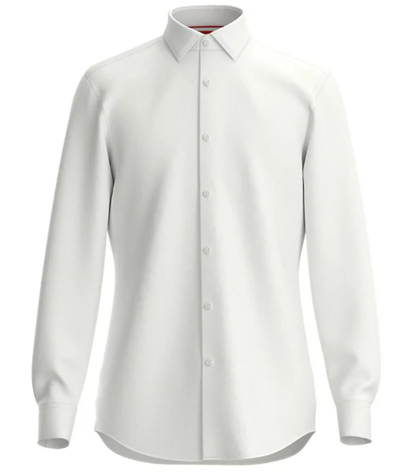 Hugo Boss Mens Classic fit Dress Shirt Large 16.5 in Long Sleeve White Solid