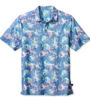 Tommy Bahama Mens Regular fit Short Sleeve Polo Shirt Small Blue Floral