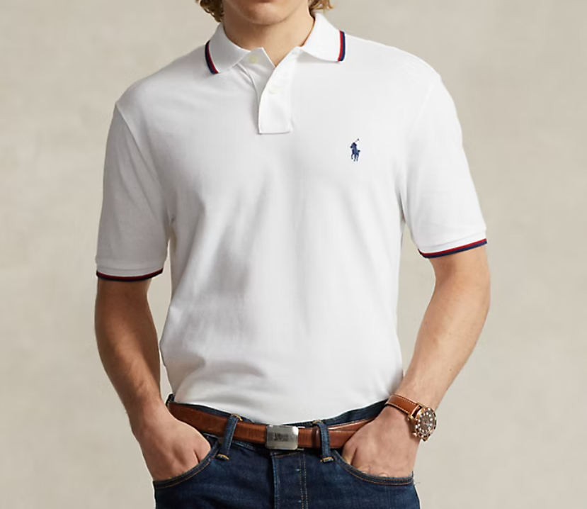 Polo Ralph Lauren Mens Classic fit Short Sleeve Polo Shirt Large White Solid