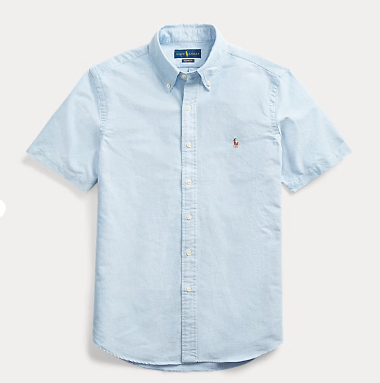 Polo Ralph Lauren Mens Classic fit Short Sleeve Button-Up Shirt Small Blue