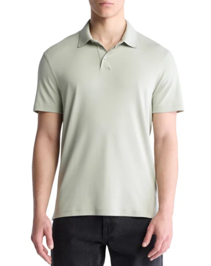 Calvin Klein Mens Regular fit Short Sleeve Polo Shirt XL Pale Green Solid