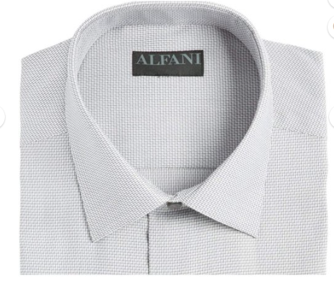 Alfani Mens Athletic fit Dress Shirt Large 16-16.5 32-33 Grey