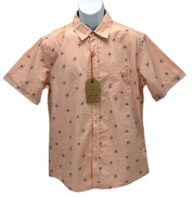 Weatherproof Mens Regular fit Short Sleeve Button-Up Shirt Small Pink