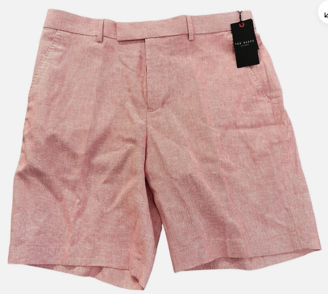 Ted Baker Mens Linen Slim fit Casual Shorts 30 Pink
