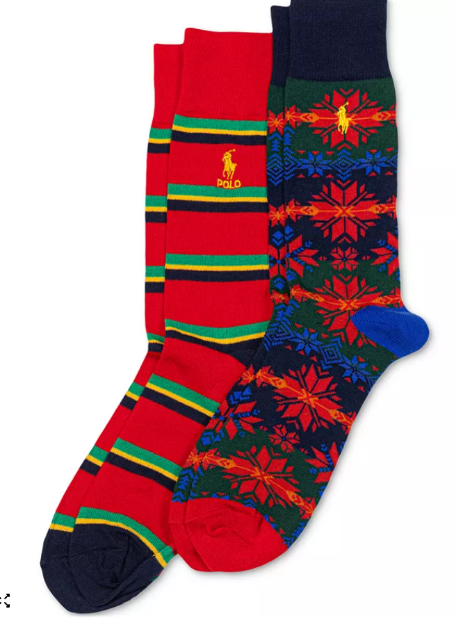 Polo Ralph Lauren Mens 2 pack Socks One Size Multicolor