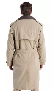 London Fog Mens Classic fit Belted Trench Raincoat Coat 46 L Beige