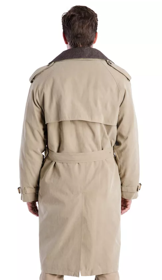 London Fog Mens Classic fit Belted Trench Raincoat Coat 46 L Beige