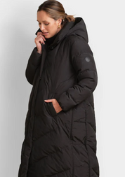 Seraphine Womens Parka Coat Size 2 Black Solid