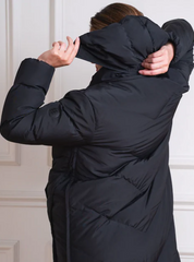 Seraphine Womens Parka Coat Size 2 Black Solid