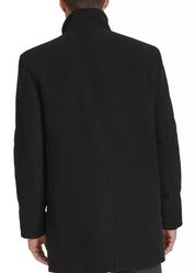 Cole Haan Mens Regular Fit Wool Overcoat Coat XL Black Solid