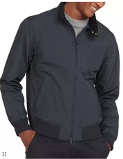 Barbour Mens Casual Full Zip Coat Large Blue Solid
