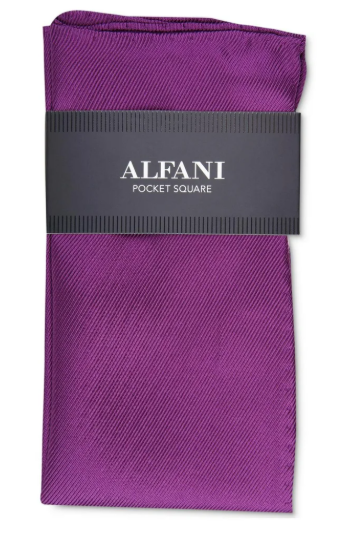 Alfani Mens Tie pocket square One Size Purple Solid
