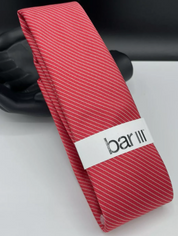 Bar III Mens  fit Tie Necktie One Size Red Striped
