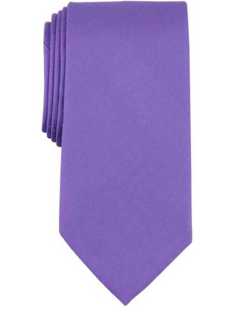 Michael Kors Mens Classic fit Tie Necktie One Size Purple Solid