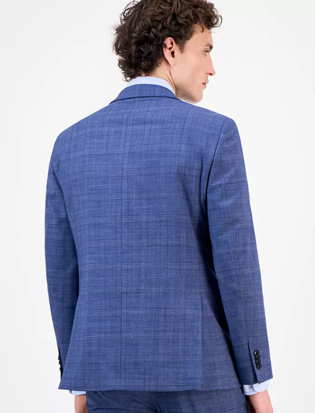 Tommy Hilfiger Mens Modern fit Suit Jacket Blazer 42 S Blue Plaid