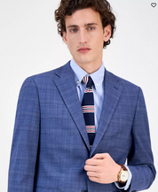 Tommy Hilfiger Mens Modern fit Suit Jacket Blazer 42 S Blue Plaid