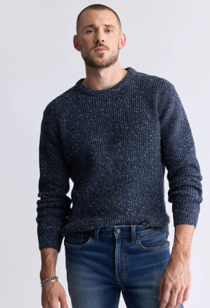 Buffalo Mens Classic fit Long Sleeve Crewneck Sweater XXL Crew Neck Blue