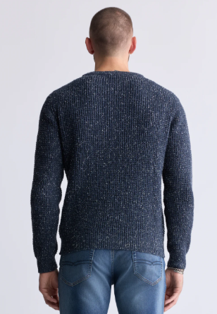 Buffalo Mens Classic fit Long Sleeve Crewneck Sweater XXL Crew Neck Blue