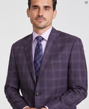 Michael Kors Mens Classic fit Sport Coat Blazer 40 L Purple Plaid