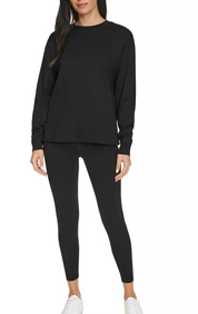 Calvin Klein Womens Regular fit Long Sleeve T-Shirt Shirt XXL Black Solid