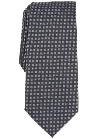 Alfani Mens Tie Necktie One Size Black Geometric