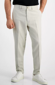 Kenneth Cole Mens Slim fit Dress Pants 32 / 29 Beige Solid