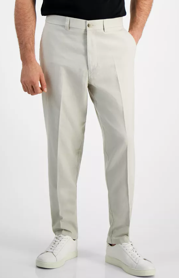 Kenneth Cole Mens Slim fit Dress Pants 32 / 29 Beige Solid
