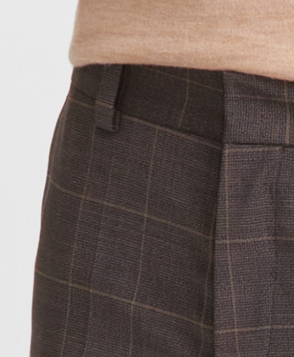 Hugo Boss Mens Modern fit Dress Pants 34 / 32 Brown Check