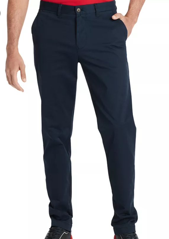 Tommy Hilfiger Mens Classic fit Chinos Pants 44 / 34 Navy Blue Solid