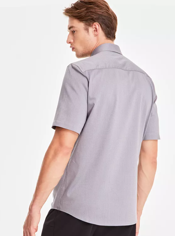 Alfani Mens Regular fit Short Sleeve Button-Up Shirt XXL Grey