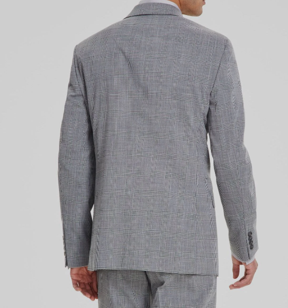 DKNY Mens Modern fit Suit Jacket Blazer 36 R Grey Plaid
