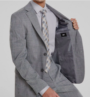 DKNY Mens Modern fit Suit Jacket Blazer 36 R Grey Plaid