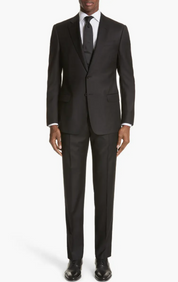 Emporio Armani Mens Regular fit Suit Jacket Blazer 42 R Black Solid