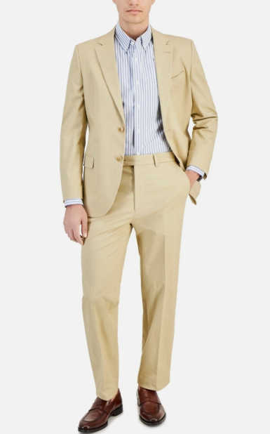 Nautica Mens Modern fit Suit Jacket Blazer 40 R Beige Solid