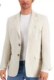 Club Room Mens Classic fit Sport Coat Blazer Large Beige Solid