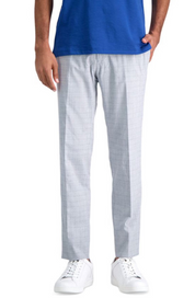 Kenneth Cole Mens Slim fit Dress Pants 34 / 34 Light Grey Check Stretch