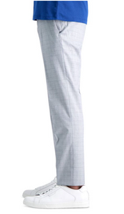 Kenneth Cole Mens Slim fit Dress Pants 34 / 34 Light Grey Check Stretch