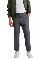 Kenneth Cole Mens Slim fit Dress Pants 30 / 30 Charcoal Grey Plaid Stretch