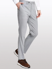 Dkny Mens Modern fit Dress Pants 40 / 29 Light Grey Solid Stretch