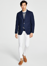Tommy Hilfiger Mens Modern fit Sport Coat Blazer 44 L Navy Blue Solid